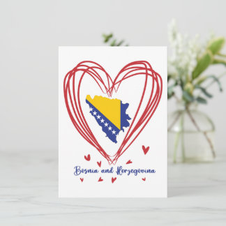 Flagge von Bosnien und Herzegowina in der Landkart Feiertagskarte