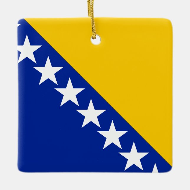 Flagge von Bosnien und Herzegowina Keramikornament (Vorderseite)