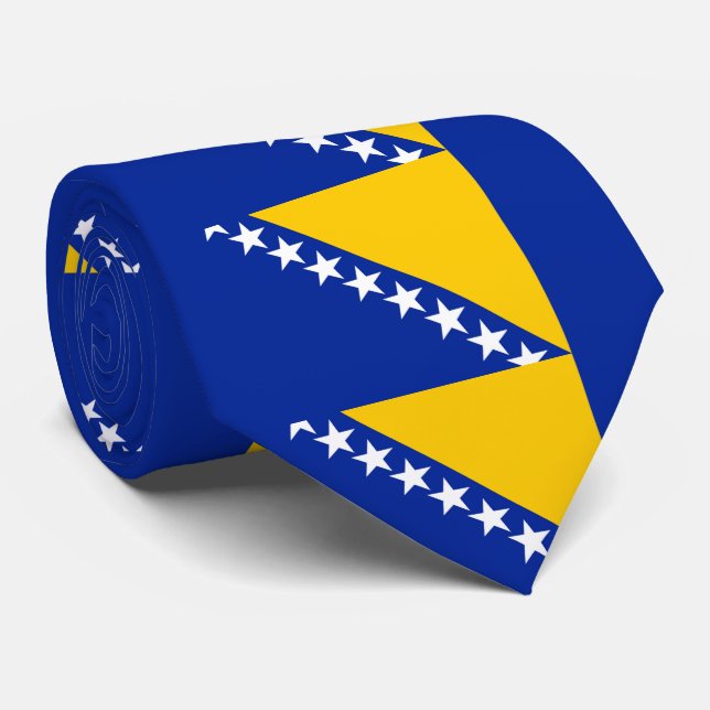 Flagge von Bosnien und Herzegowina Krawatte (Gerollt)