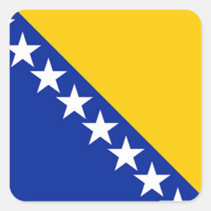 Flagge von Bosnien und Herzegowina Quadratischer Aufkleber