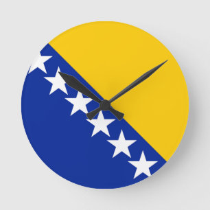 Flagge von Bosnien und Herzegowina Runde Wanduhr