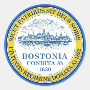 Flagge von Boston, Oval-Aufkleber von Massachusett Runder Aufkleber