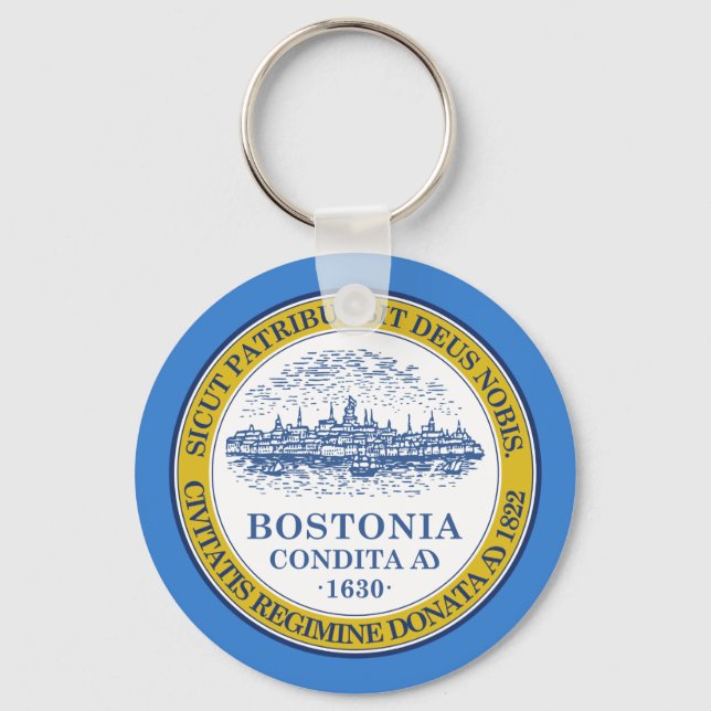 Flagge von Boston, Schlüsselanhänger Massachusetts (Vorderseite)