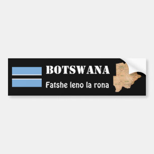 Flagge von Botswana + Autoaufkleber Karte