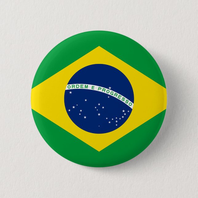 Flagge von Brasilien - Bandeira tun Brasilien Button (Vorderseite)