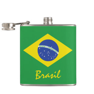 Flagge von Brasilien Flachmann