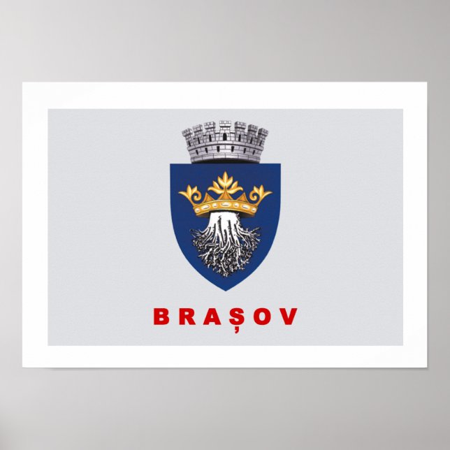 Flagge von Brasov Poster (Vorne)