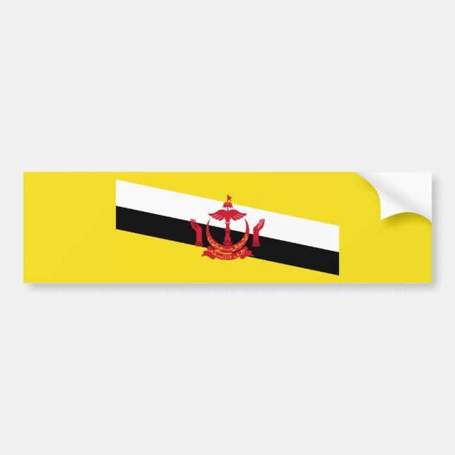 Flagge von Brunei Autoaufkleber (Vorne)