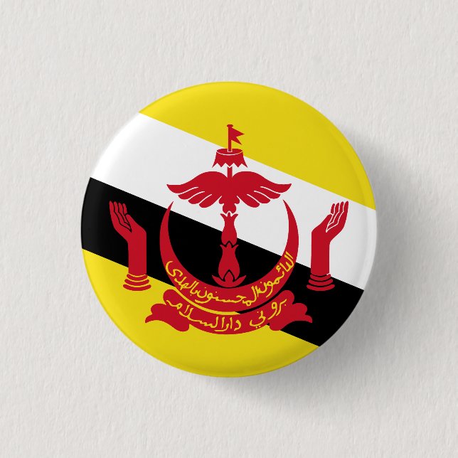 Flagge von Brunei Button (Vorderseite)
