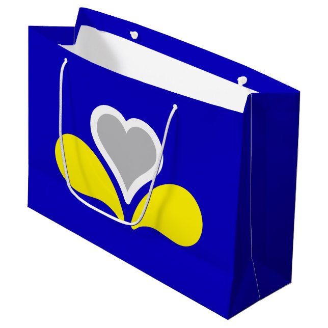 Flagge von Brüssel, Belgien Große Geschenktasche Geschenktüte (Vorderseite Schrägansicht)