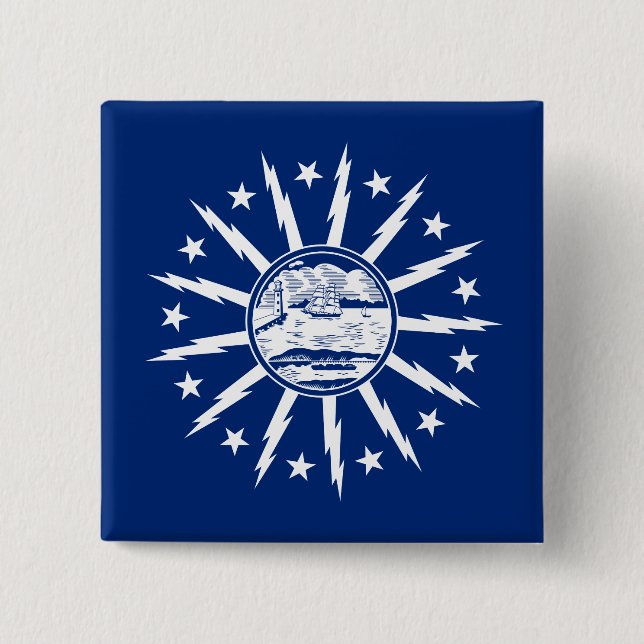 Flagge von Buffalo, New York Button (Vorderseite)