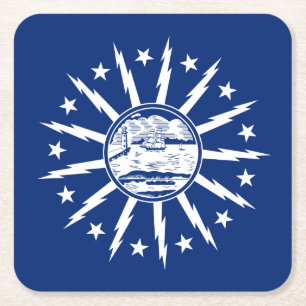 Flagge von Buffalo, New York Rechteckiger Pappuntersetzer
