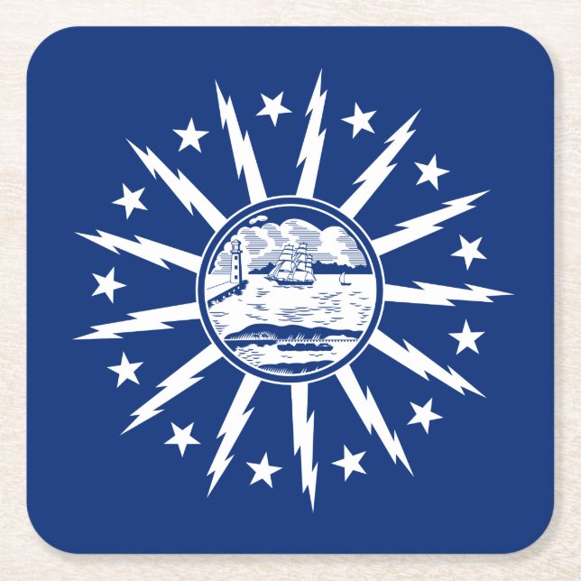Flagge von Buffalo, New York Rechteckiger Pappuntersetzer (Vorderseite)