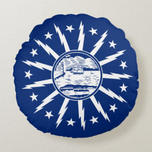 Flagge von Buffalo, New York Runde Kissen