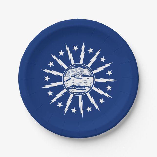 Flagge von Buffalo, New Yorker Papiertafel Pappteller (Vorderseite)