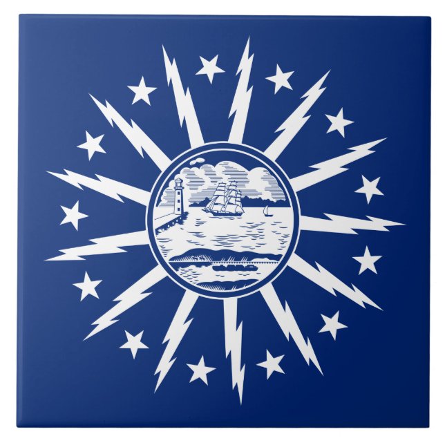 Flagge von Buffalo (Stadt am New Yorker Staat) Fliese (Vorderseite)