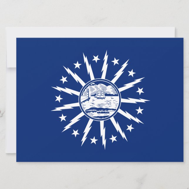 Flagge von Buffalo (Stadt am New Yorker Staat) Karte (Vorderseite)