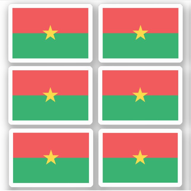 Flagge von Burkina Faso - Sammlung Stickers Aufkleber (Vorderseite)