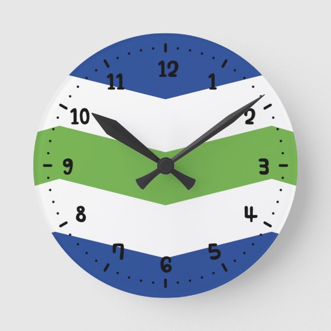 Flagge von Burlington, Vermont Runde Wanduhr (Vorderseite)