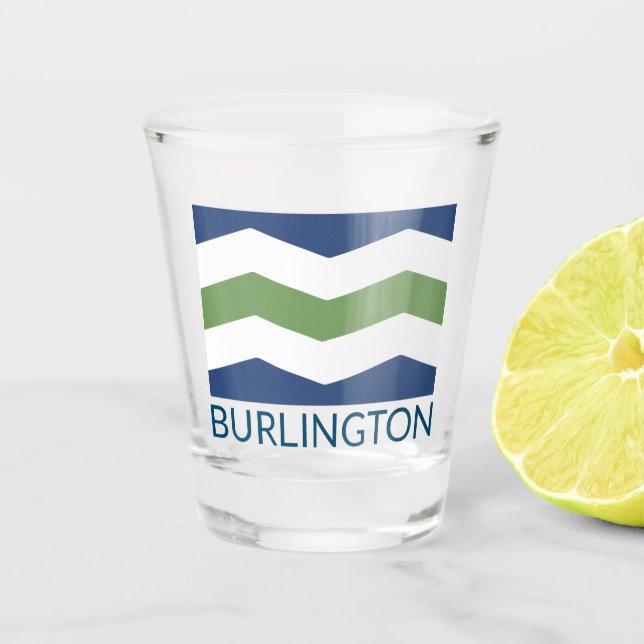 Flagge von Burlington, Vermont Schnapsglas (Vorderseite)