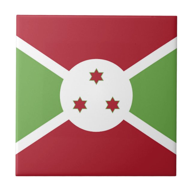 Flagge von Burundi Fliese (Vorderseite)