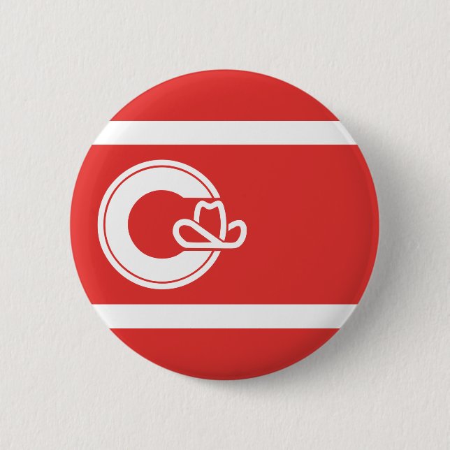 Flagge von Calgary, Alberta Button (Vorderseite)