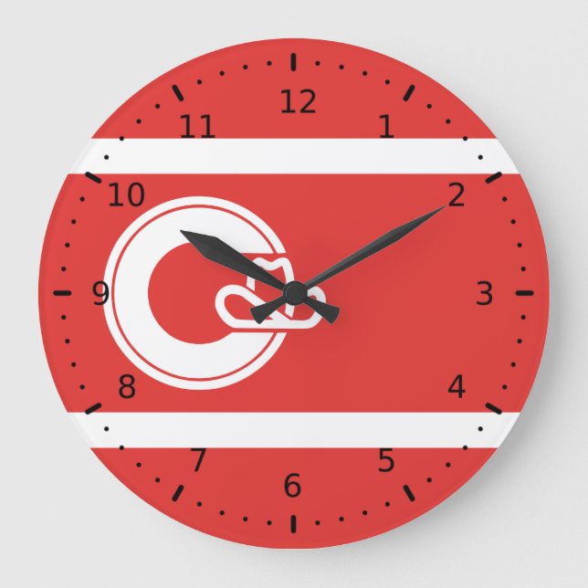 Flagge von Calgary, Alberta Große Wanduhr (Vorderseite)