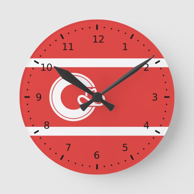 Flagge von Calgary, Alberta Runde Wanduhr (Vorderseite)