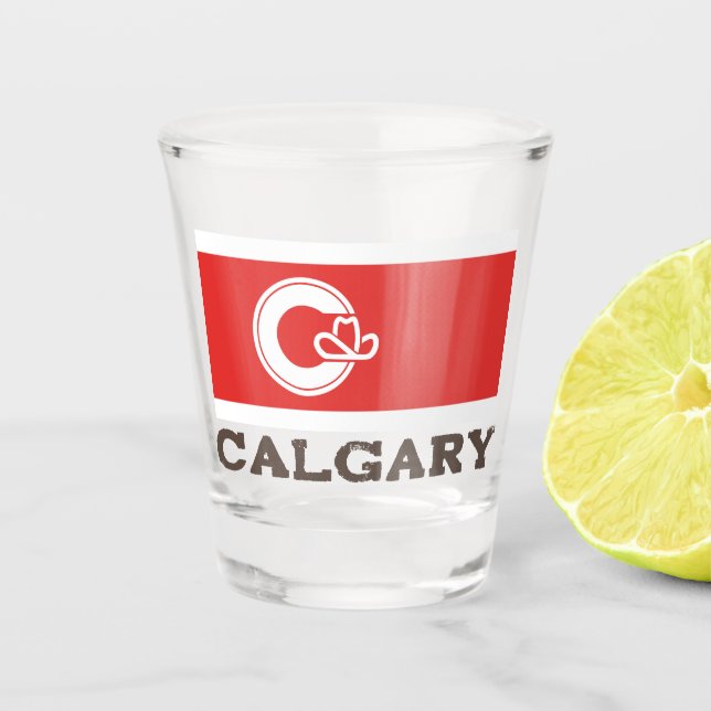 Flagge von Calgary, KANADA Schnapsglas (Vorderseite)