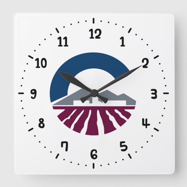 Flagge von Chandler, Arizona Quadratische Wanduhr (Vorderseite)