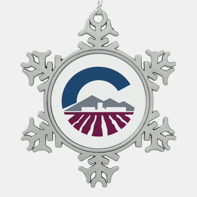 Flagge von Chandler, Arizona Schneeflocken Zinn-Ornament (Vorderseite)