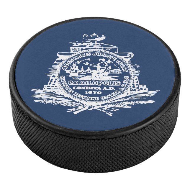 Flagge von Charleston, South Carolina Hockey Puck (3/4)