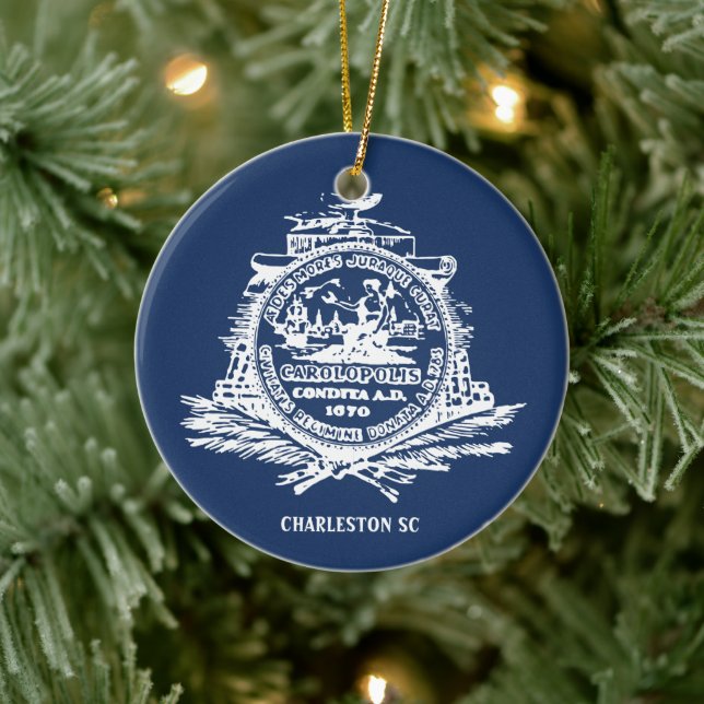 Flagge von Charleston, South Carolina Keramik Ornament (Baum)