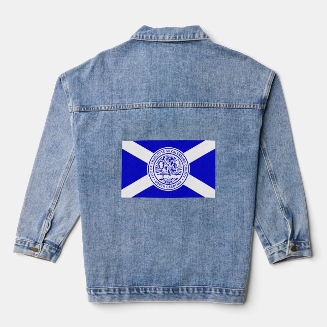 Flagge von Charlotte, North Carolina Jeansjacke (Rückseite)
