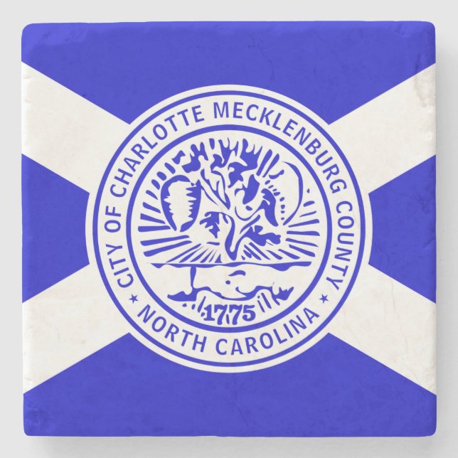 Flagge von Charlotte, North Carolina Steinuntersetzer (Vorderseite)