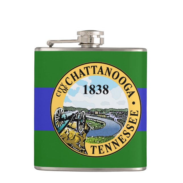 Flagge von Chattanooga, Flasche von Tennessee Flachmann (Vorderseite)