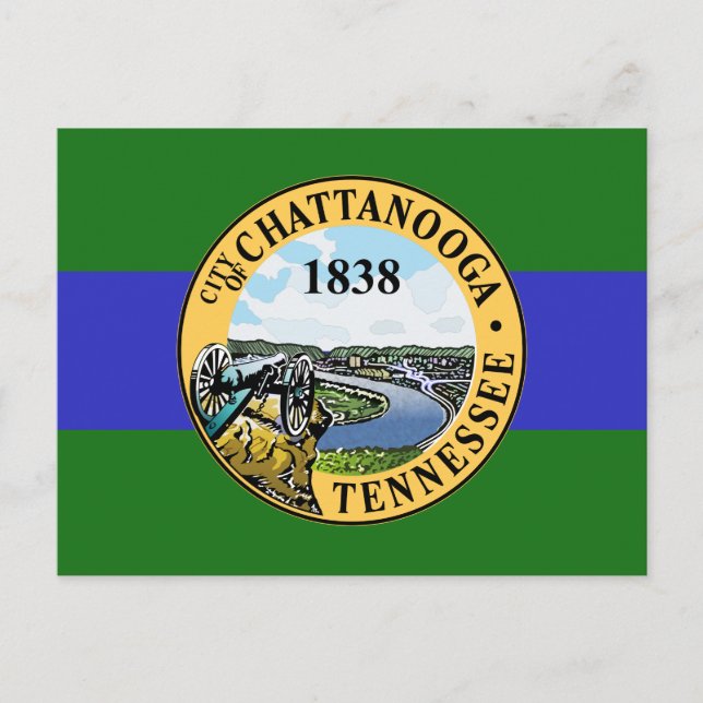 Flagge von Chattanooga, Tennessee Postkarte (Vorderseite)