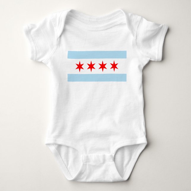 Flagge von Chicago Baby Strampler (Vorderseite)