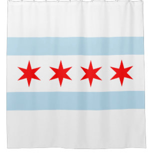 Flagge von Chicago Duschvorhang