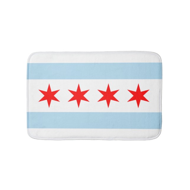 Flagge von Chicago, Illinois Bad Mat Badematte (Vorderseite)