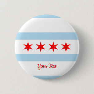 Flagge von Chicago, Illinois Button