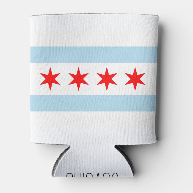 Flagge von Chicago, Illinois Dosenkühler (Vorderseite)