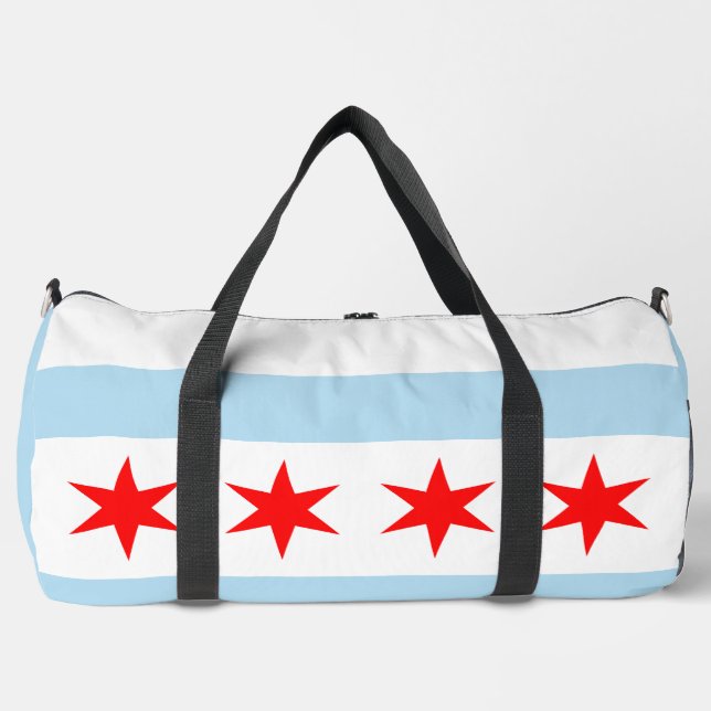 Flagge von Chicago, Illinois Duffle Bag (Vorderseite)