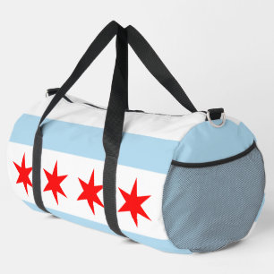 Flagge von Chicago, Illinois Duffle Bag