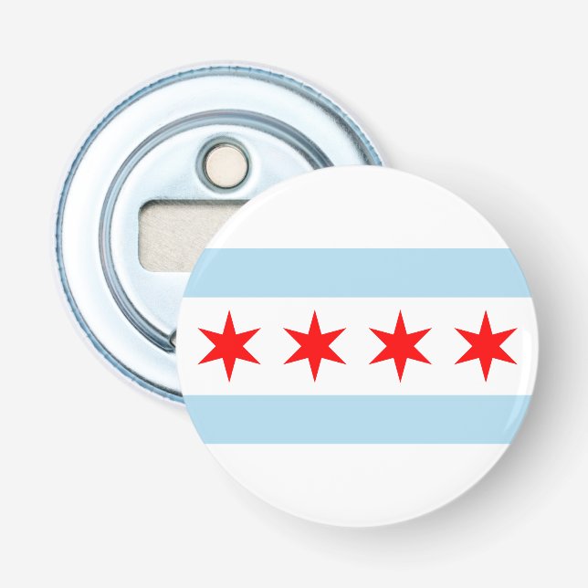 Flagge von Chicago, Illinois Flaschenöffner (Vorderseite)