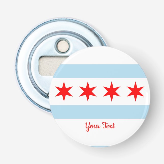 Flagge von Chicago, Illinois-Flaschenöffner Flaschenöffner (Vorderseite)