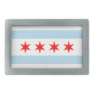 Flagge von Chicago, Illinois-Gürtelschnalle Rechteckige Gürtelschnalle