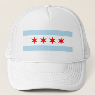 Flagge von Chicago, Illinois Hat Truckerkappe