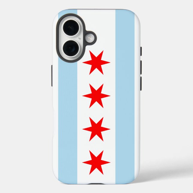 Flagge von Chicago, Illinois iPhone 16 Hülle (Rückseite)