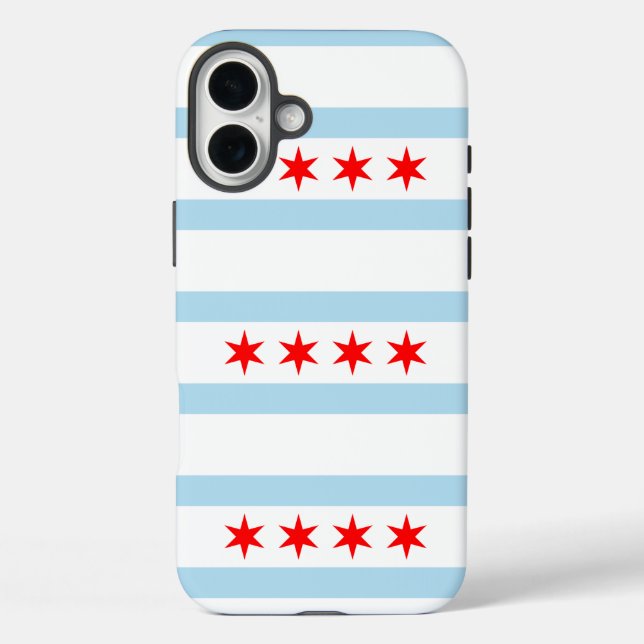 Flagge von Chicago, Illinois iPhone 16 Plus Hülle (Rückseite)